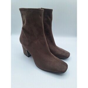 DKNY Women’s Cavale Microsuede Heeled Boots Brown Size US 8.5 NIB Ret $139